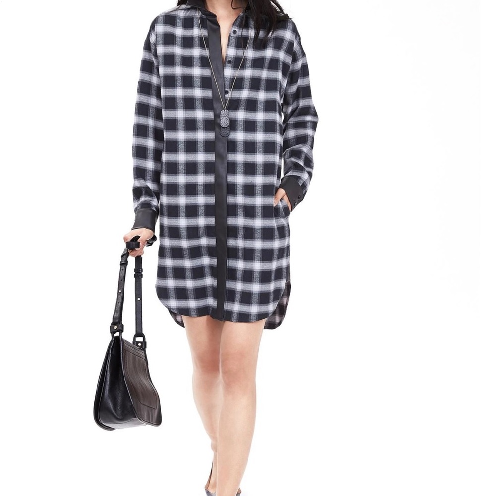 Banana Republic Mixed Media Plaid Dress